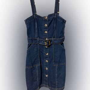 NWOT Stylish H&M Denim Button-Up Dress with Belt